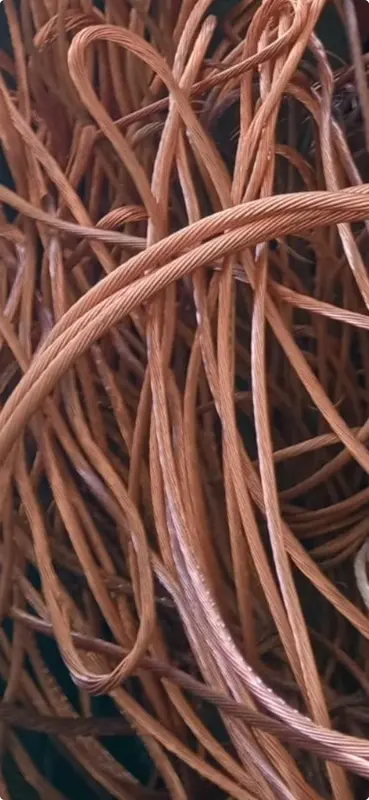 Cable de cobre recuperado para valorización